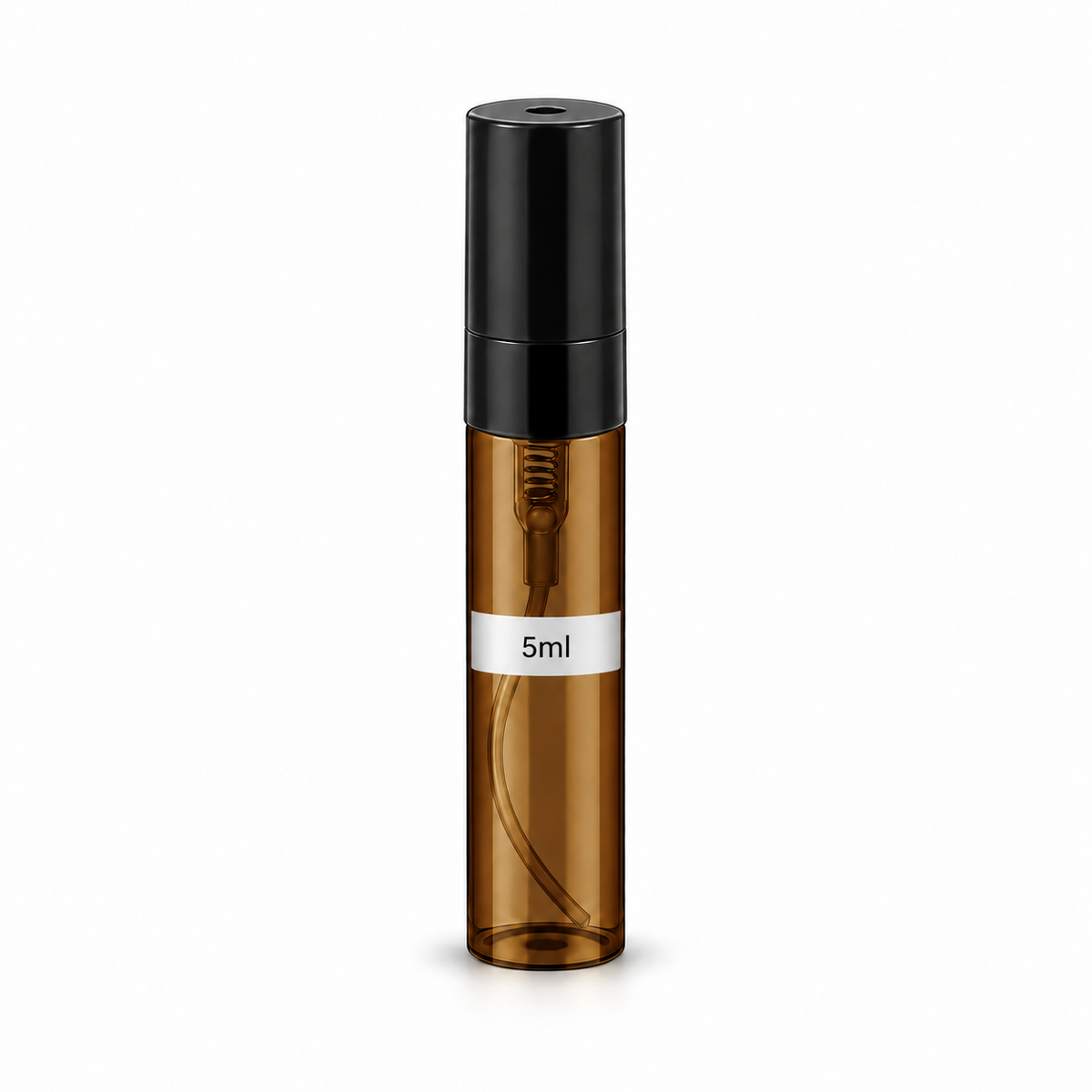 Luxe Perfume Decants 5 ml amber atomizer with black cap and volume label