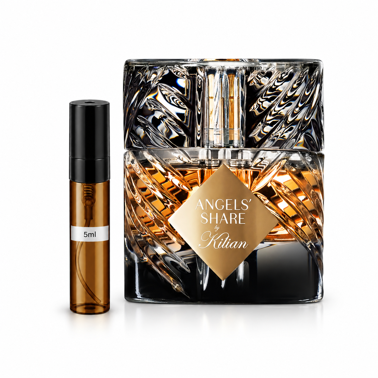 Angels' Share Perfume Decant — original bottle shown beside a decant; full-size bottle not included