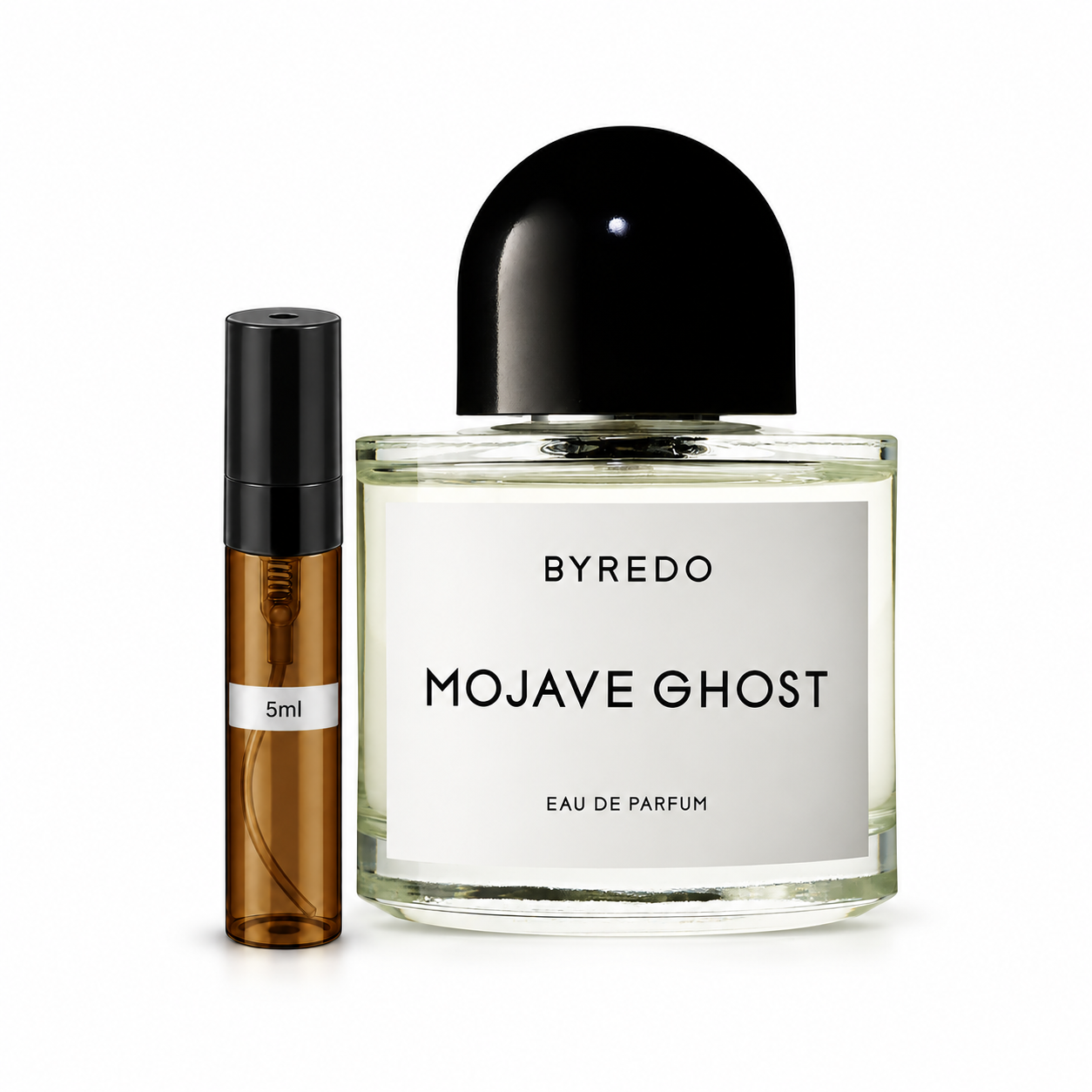 Mojave Ghost Perfume Decant — original bottle shown beside a decant; full-size bottle not included