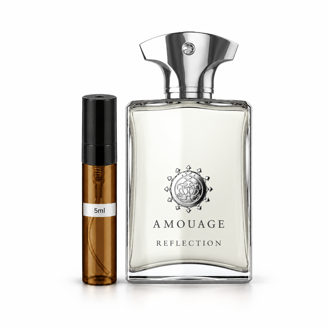 Reflection Man Perfume Decant — original bottle shown beside a decant; full-size bottle not included